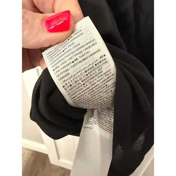 BANANA REPUBLIC SATIN FRINGE SHIFT DRESS IN BLACK SIZE MEDIUM - Picture 11 of 14